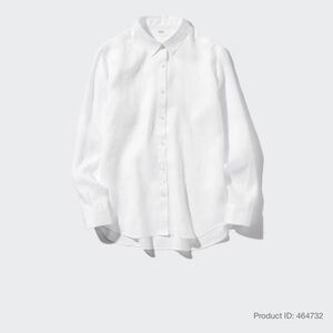 NWT Uniqlo premium linen button down shirt